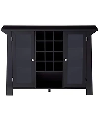 Kings Brand Furniture Matanuska Wood Buffet Bar Cabinet with Wine Storage (Black)