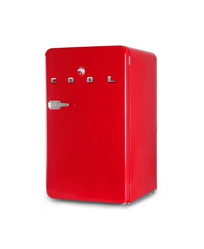 Commercial Cool 3.2 Cu. Ft. Refrigerator With Freezer, Vintage Style Refrigerator, With Slide-Out Glass Shelves & Tall Bottle Storage, Retro Fridge