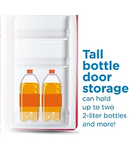 Commercial Cool 3.2 Cu. Ft. Refrigerator With Freezer, Vintage Style Refrigerator, Slide-Out Glass Shelves & Tall Bottle Storage, Retro Fridge