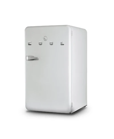 Commercial Cool 3.2 Cu. Ft. Refrigerator With Freezer, Vintage Style Refrigerator, With Slide-Out Glass Shelves & Tall Bottle Storage, Retro Fridge