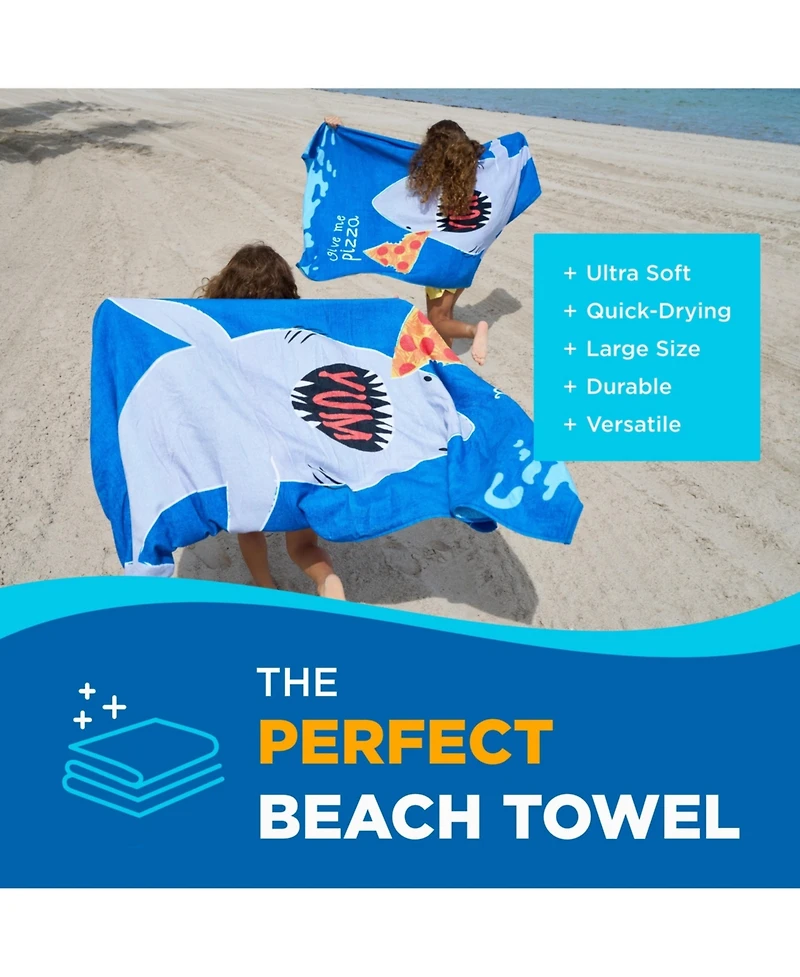 Ben Kaufman Printed Beach Towel Set - Oversized for Kids Quick-Dry & Soft Cotton with Design Luxury Swimming