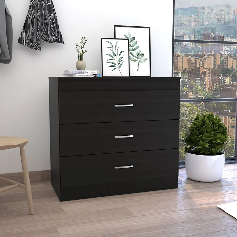 Zurich Dresser 29"H, Three Drawers , Metal Hardware, Superior Top
