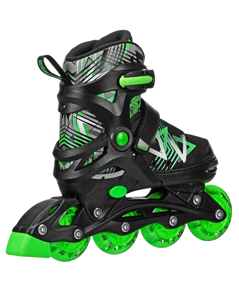 Roller Derby Stryde Lighted Boy's Adjustable Inline Skates Small (11-1)