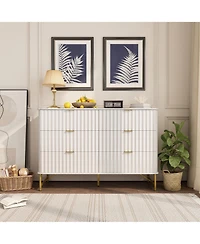 6-Drawer Dresser Chest with Metal Base