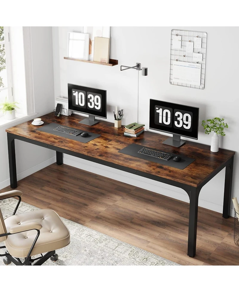 Tribesigns 78.7 Inches Extra Long Computer Desk, 2 Person Desk, Double Long Desk, Workstaion for Home Office