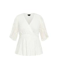 City Chic Plus Christa Lace Top