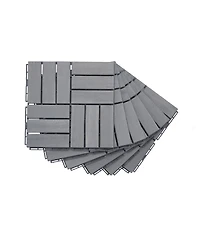Streamdale Acacia Hardwoods Deck Tiles, 12" x 12", Light Gray