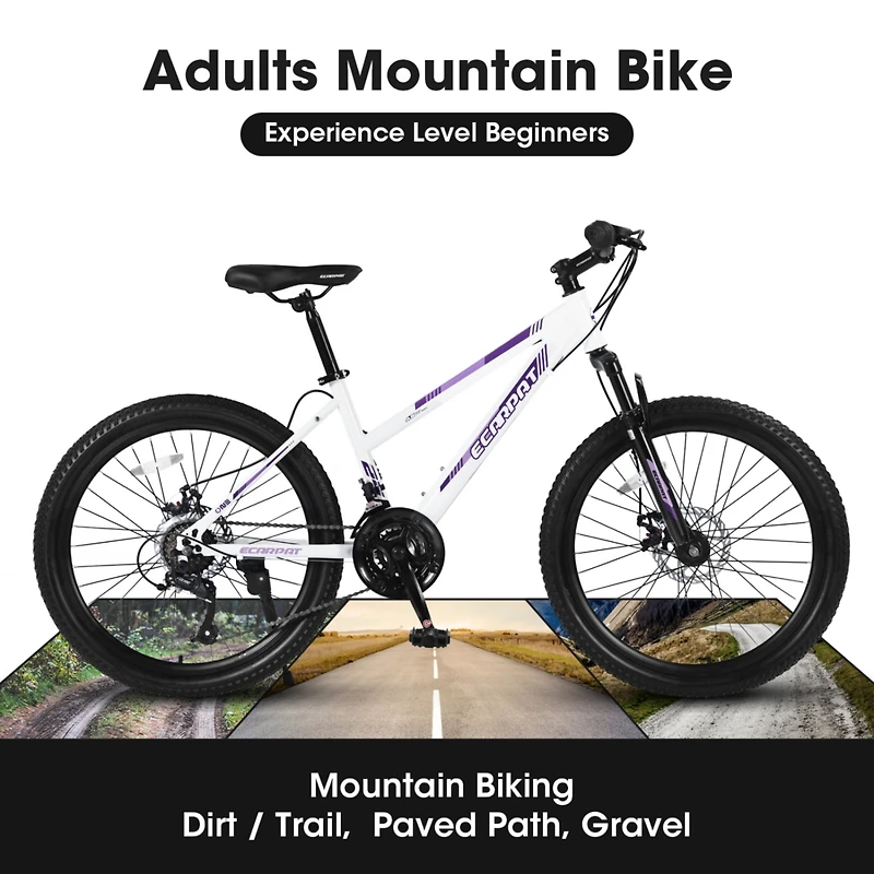Streamdale 26" Mountain Bike for Girls/Women, 21 Speeds, Disc Brakes