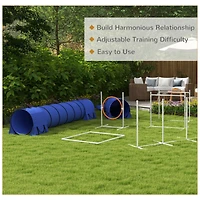 Streamdale Furniture 7 Piece Dog Agility Training Equipment, Dog Obstacle Course Starter Kit with Tunnels, Weave Poles, Adjustable Hurdles, Jumping Ri