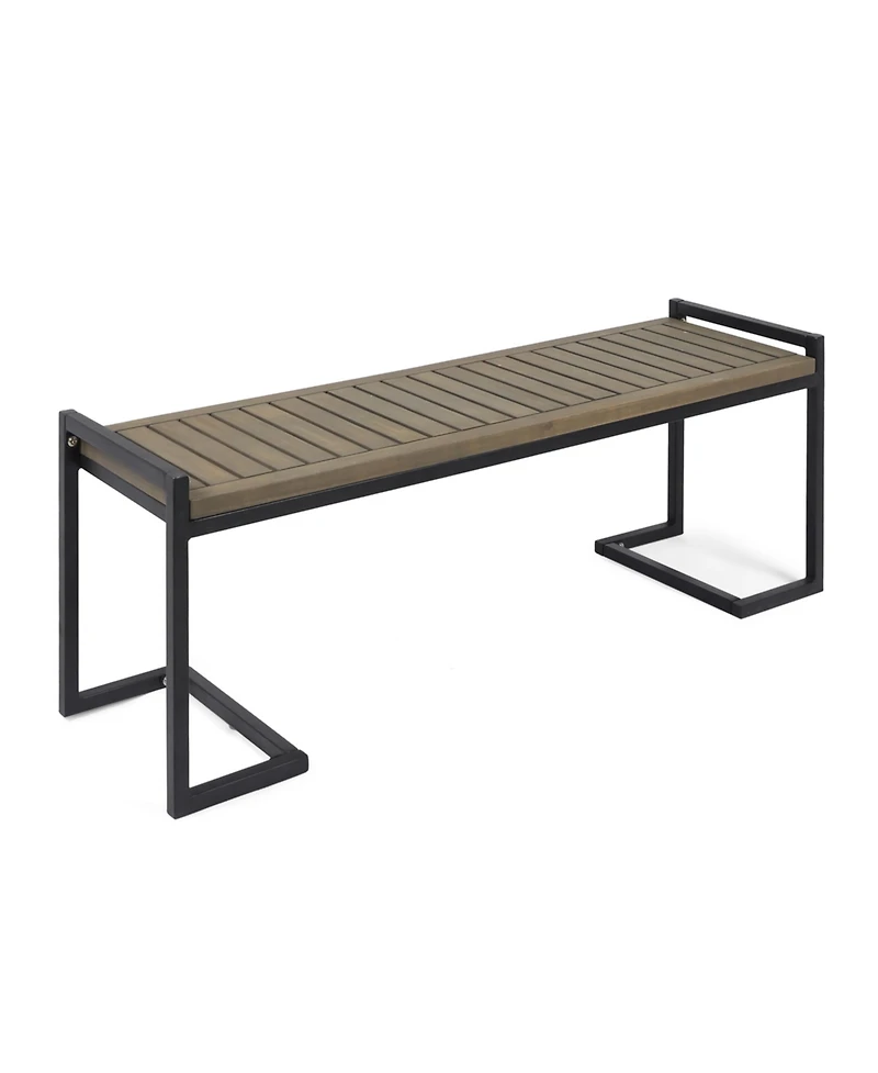 Chic Acacia Wood Bench With Iron Legs: Style And Durability