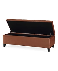 Streamdale Luxurious Velvet Ottoman with Lift-Top Storage and Button-Tufted Style