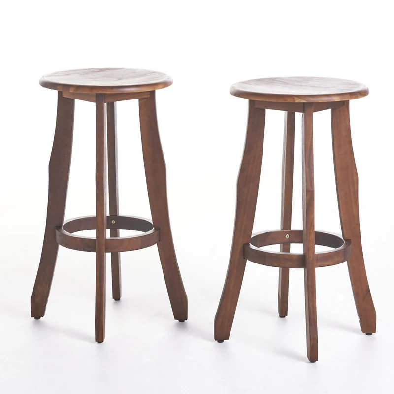 Streamdale Acacia Wood Barstools Stylish, Durable, Outdoor-Ready (Set Of 2)