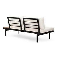 Theo 2-Seater Sofa: Acacia Wood, Water-Resistant Cushions, Iron Frame