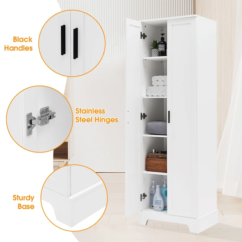 Storage Cabinet with Two Doors for Bathroom, Office, Adjustable Shelf, Mdf