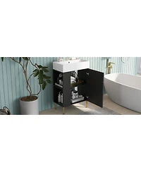 Streamdale 21.6" Black Vanity with Sink and Left Storage