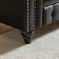 Streamdale Contemporary Chesterfield Sofa with Buttons, 2 Pillows, and Nail Arms