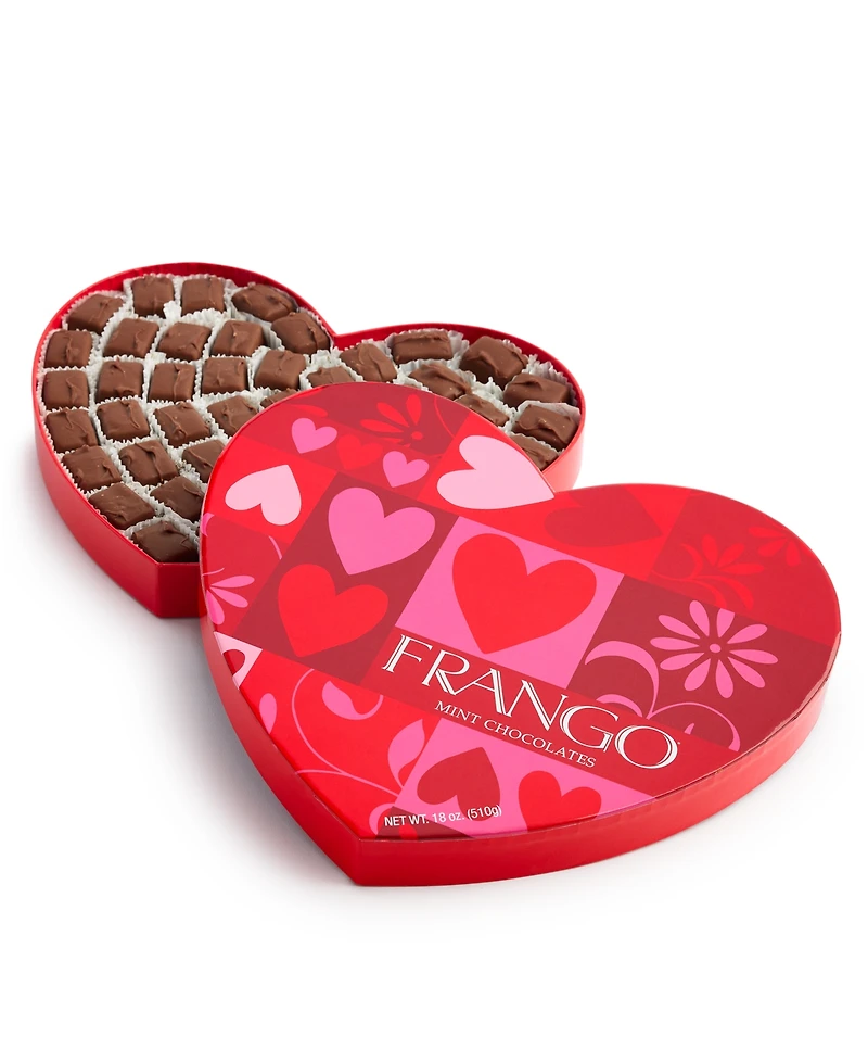 Frango Chocolates Valentine's Day Heart Milk Mint Box of Chocolates, 18oz