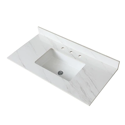 Streamdale 43" Marble Vanity Top with Sink and Backsplash
