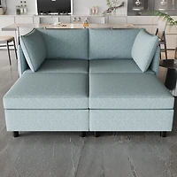 Streamdale Furniture Love Seat Couches, Chaise Longue Mid Century Modern Sofa Couch With Storage for Small Spaces, Living Room