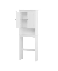 Over The Toilet Storage Cabinet, Bathroom Shelf Over Toilet, Bathroom Storage Cabinet Organizer, Wood Bathroom Space Saver, White