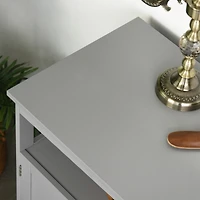 Sideboard Buffet Cabinet, Modern Kitchen Cabinet, Coffee Bar Cabinet with 2-Level Shelf and Open Compartment, Grey