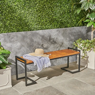 Streamdale Acacia Wood Bench Chic Style, Iron Strength