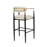 Streamdale Furniture Sleek And Sturdy Modern Barstools With Iron Frames And Fabric Upholstery