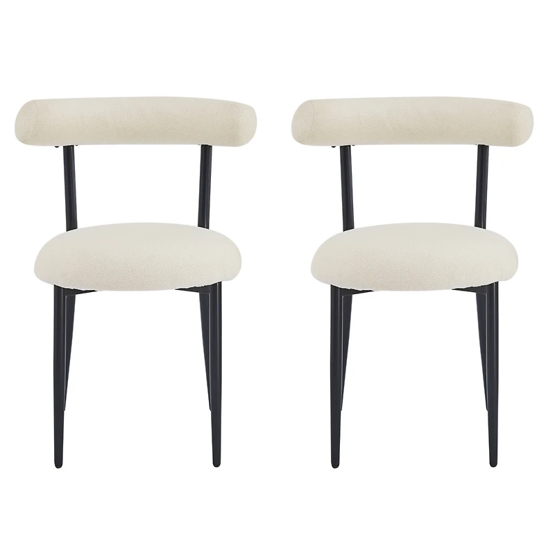 Streamdale Modern Toothpick Dining Chairs with Curved Backrests (Set of 2)
