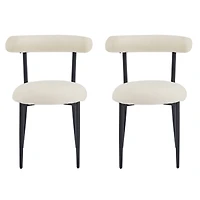 Streamdale Modern Toothpick Dining Chairs with Curved Backrests (Set of 2)