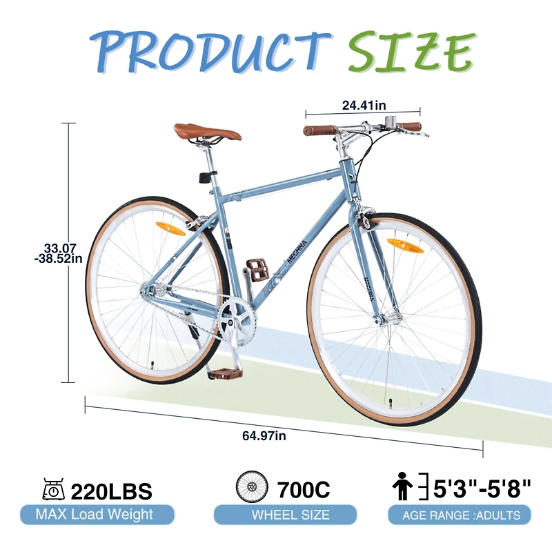 Streamdale Classic Single Speed City Bike for Men and Women