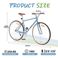 Streamdale Classic Single Speed City Bike for Men and Women