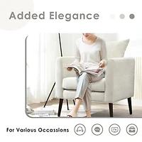 Streamdale Furniture Beige Chenille Barrel Chair with Waist Pillow