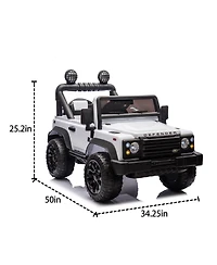 Streamdale Furniture Licensed 2015 Land Rover Defender 90,24V Kids Ride On Xxl Car W/Parents Control,2wd, Four-wheel suspension, Bluetooth, MP3,Music,