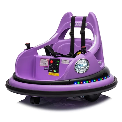 Streamdale Electric Ride-On Bumper Car with Remote, Led Lights, & Spin