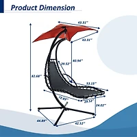 Streamdale Orange Oasis Ergonomic Hammock Chair with Umbrella and Pillow