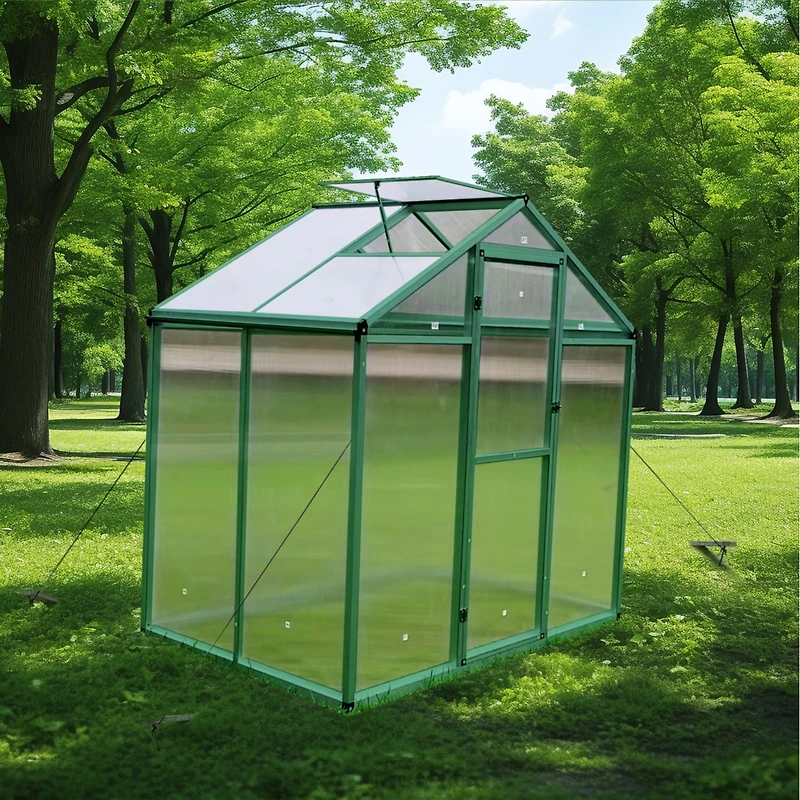 Newly marketed Gain height windproofaluminum greenhouse 6x4 Ft Polycarbonate Greenhouse Raised Base and Anchor Aluminum Heavy Duty Walk-in Greenhouses