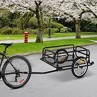 Bike Cargo Trailer for Hefty Loads, Foldable Compact Storage, Universal Hitch, Bike Wagon Bike Trailer Bicycle Cargo Trailer Bike Attachment with 16&#