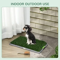 Dog Grass Pad with Tray, 26" x 16", Grass Pad for Potty Training Dogs, 2 Pack of Artificial Washable Grass Pee Pads for Indoor Outdoor Use,