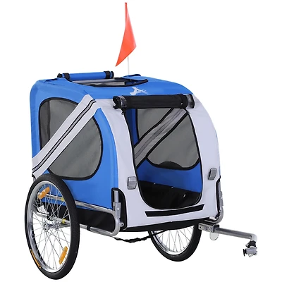 Dog Bike Trailer Pet Cart Bicycle Wagon Cargo Carrier Attachment for Travel with 3 Entrances Large Wheels for Off-Road & Mesh Screen