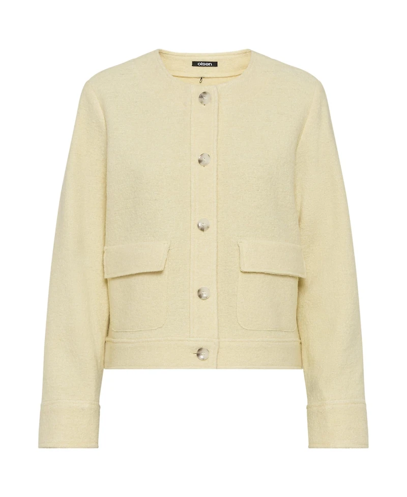 Olsen Women's Cropped Boiled Wool Blend Jacket