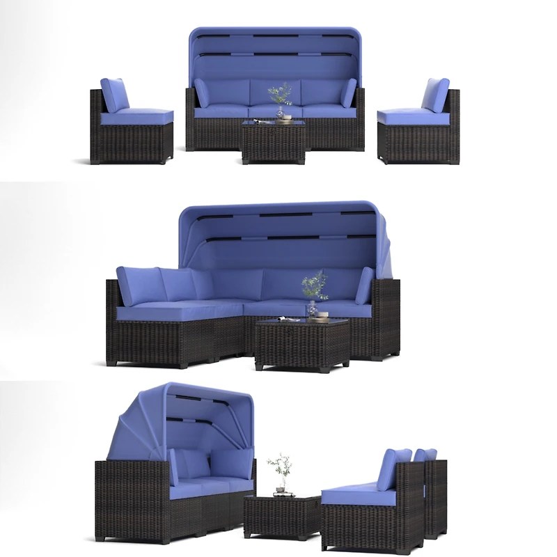 Streamdale Outdoor Daybed with Canopy and Ottoman
