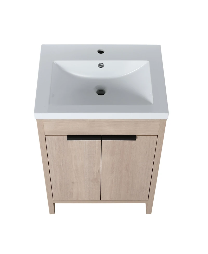 Eco-Friendly Freestanding Bathroom Vanity with Adjustable Shelves and Soft-Closing Doors