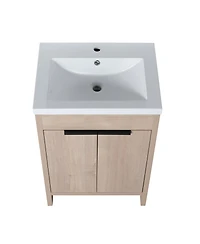 Eco-Friendly Freestanding Bathroom Vanity with Adjustable Shelves and Soft-Closing Doors