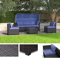 Streamdale Outdoor Daybed with Canopy and Ottoman