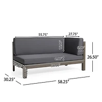 Streamdale Brava X-Back Right Corner Bench, Dark Grey