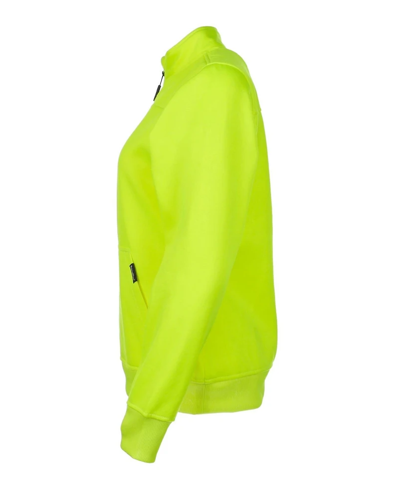 RefrigiWear Big & Tall HiVis Quarter-Zip Sweatshirt - High Visibility Safety Pullover with Reflective Tape