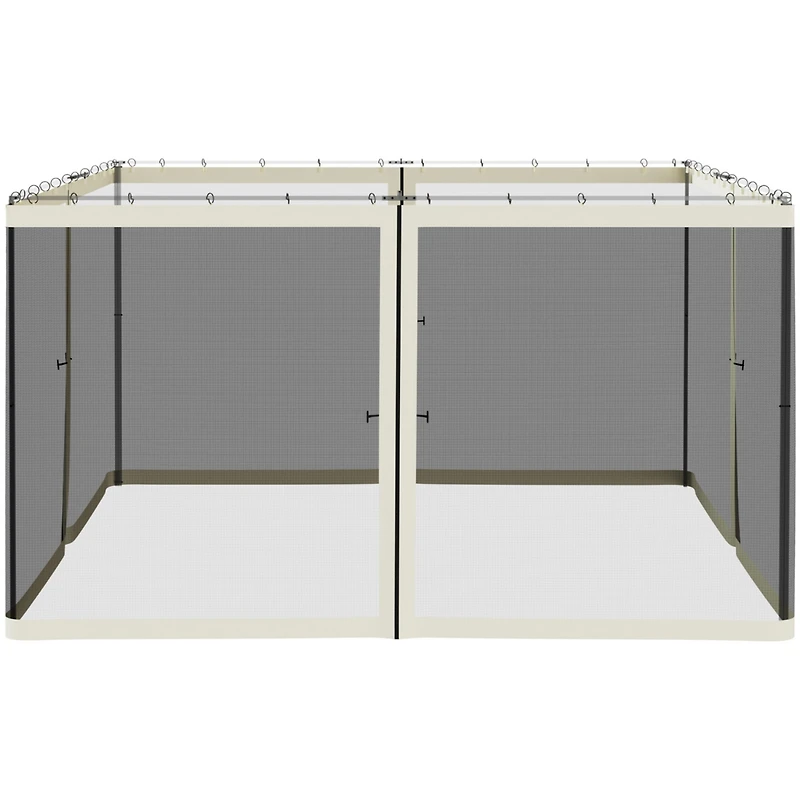 12' x 12' Universal Replacement Mesh Sidewall Netting for Patio Gazebos and Canopy Tents with Zippers, (Sidewall Only), Cream