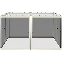 12' x 12' Universal Replacement Mesh Sidewall Netting for Patio Gazebos and Canopy Tents with Zippers, (Sidewall Only), Cream