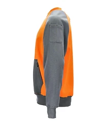 RefrigiWear Men's Two-Tone HiVis Crewneck Sweatshirt - High Visibility Safety Pullover with Contrast Design