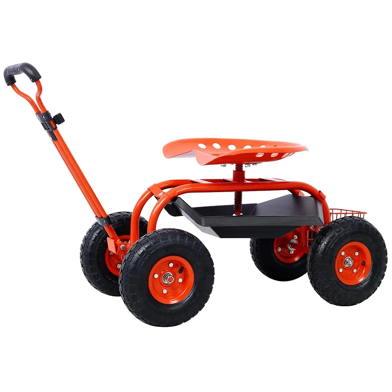 Streamdale Swivel Seat Garden Cart with Tool Tray (Refurbished)